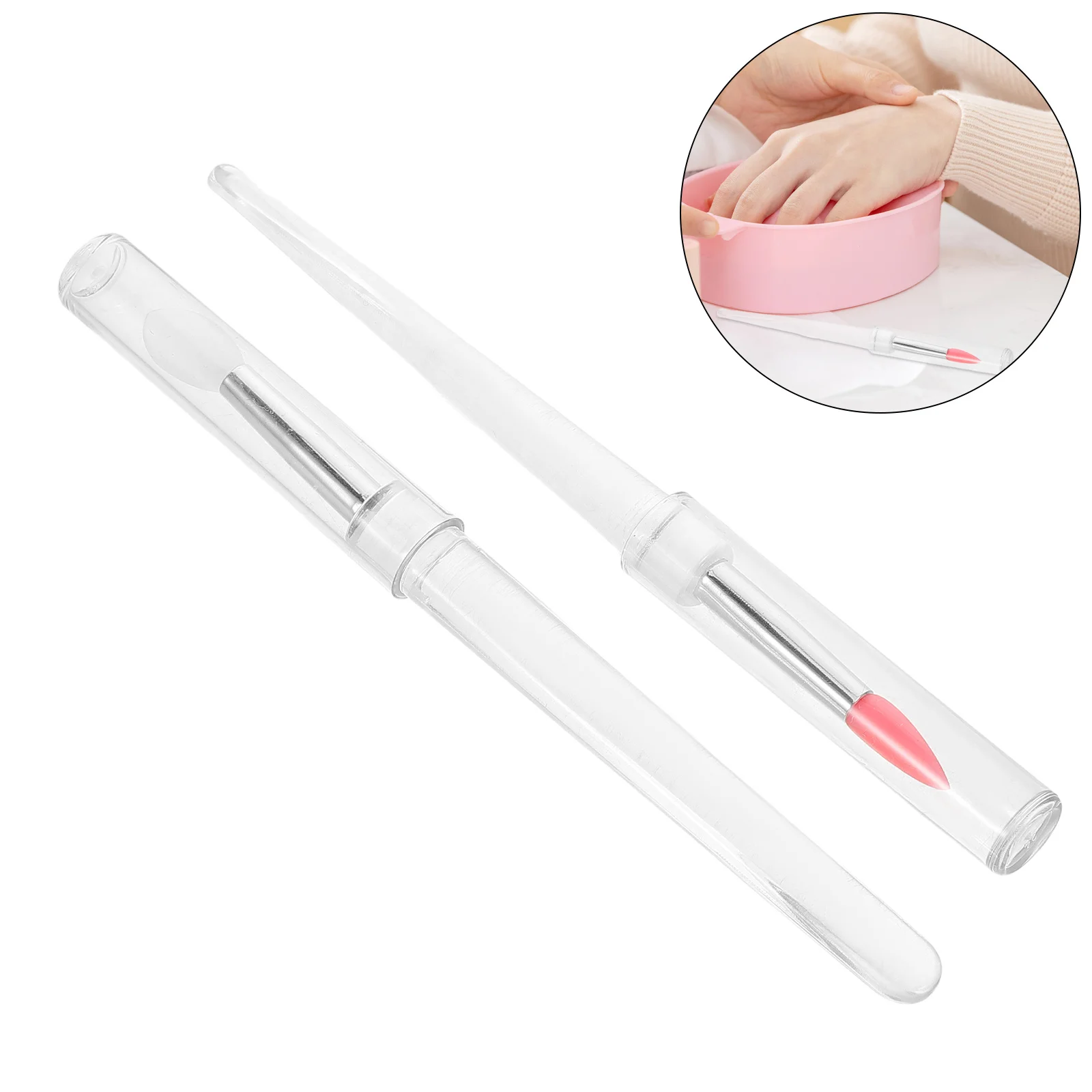 10Pcs Transparent Silicone Nail Applicator Sticks Mirror Powder Glitter Tools Nail Art Supplies DIY Craft Brushes