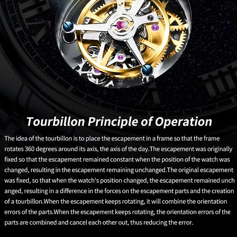 JSDUN 831 Tourbillon Watch for Men Automatic Mechanical Movement Sapphire Mirror Surface Men\'s Wristwatches 50ATM Waterproof