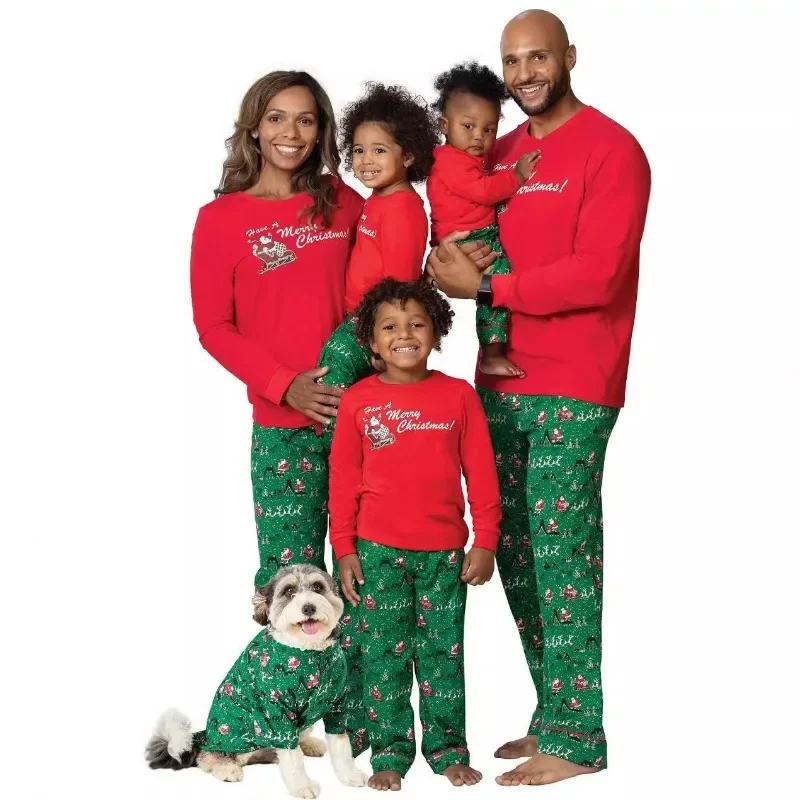 Pyjama de Noël assressentiimprimé père Noël pour toute la famille, vêtements de détente, femmes, hommes, enfants, garçons, filles, olympiques de cosplay