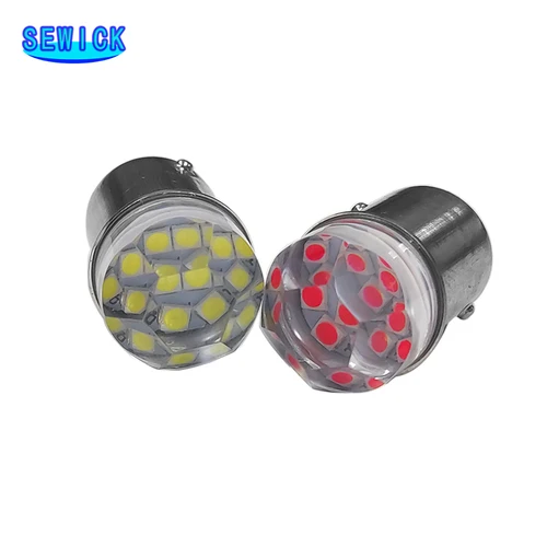 Imagen 2 del producto 100 Uds P21W P21 1156 1157 BA15S BAY15D 9 Led 3030 SMD lámpara de señal de coche R5W R10W Auto DC 12V