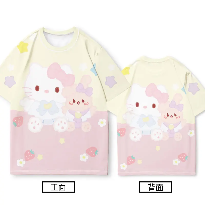 HelloKitty Kitty short-sleeved T-shirt women's fashion ins all loose Sanrio co-branded clothes for girls compassionate shirt