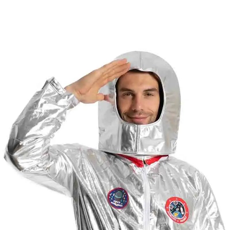 Volwassen Kinderen Spaceman Helm Zilveren Astronaut Hoed Perfect Cadeau Voor Ruimteliefhebbers Halloween Kostuum Verkleden