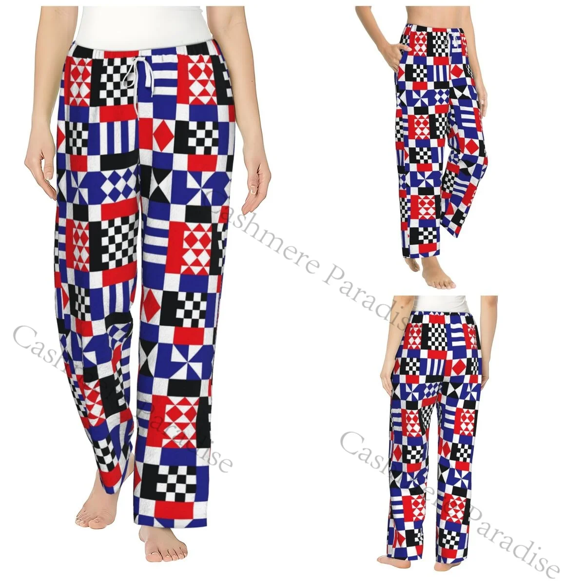 

Geometric Flannel Pajama Pants for Women Soft Warm Sleep Pants with Elastic Waistband