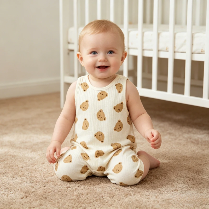 

Baby Romper Summer Thin Gauze Infant Camisole Vest Bodysuit Pure Cotton Newborn Gauze Clothes Summer