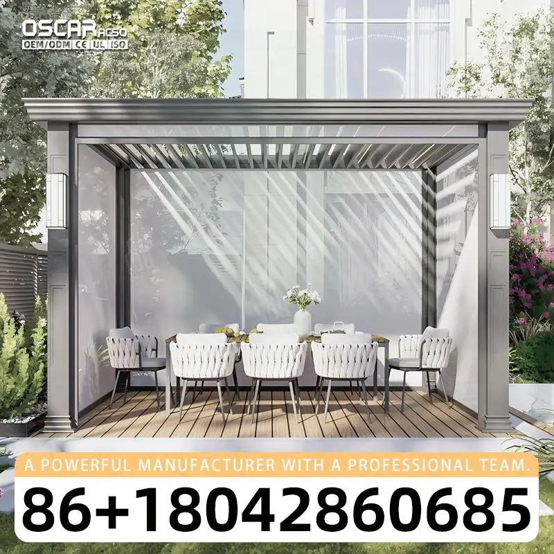 

Наружная водонепроницаемая алюминиевая беседка современного дизайна для сада, патио, беседки на заднем дворе