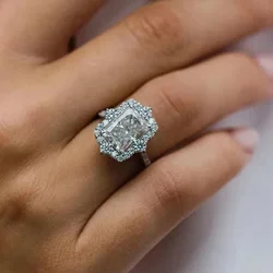 CAOSHI Luxuriant Exquisite Women's Rings Silver Color Sparkling Geometric Cubic Zirconia Accessories Wedding Engagement Jewelry