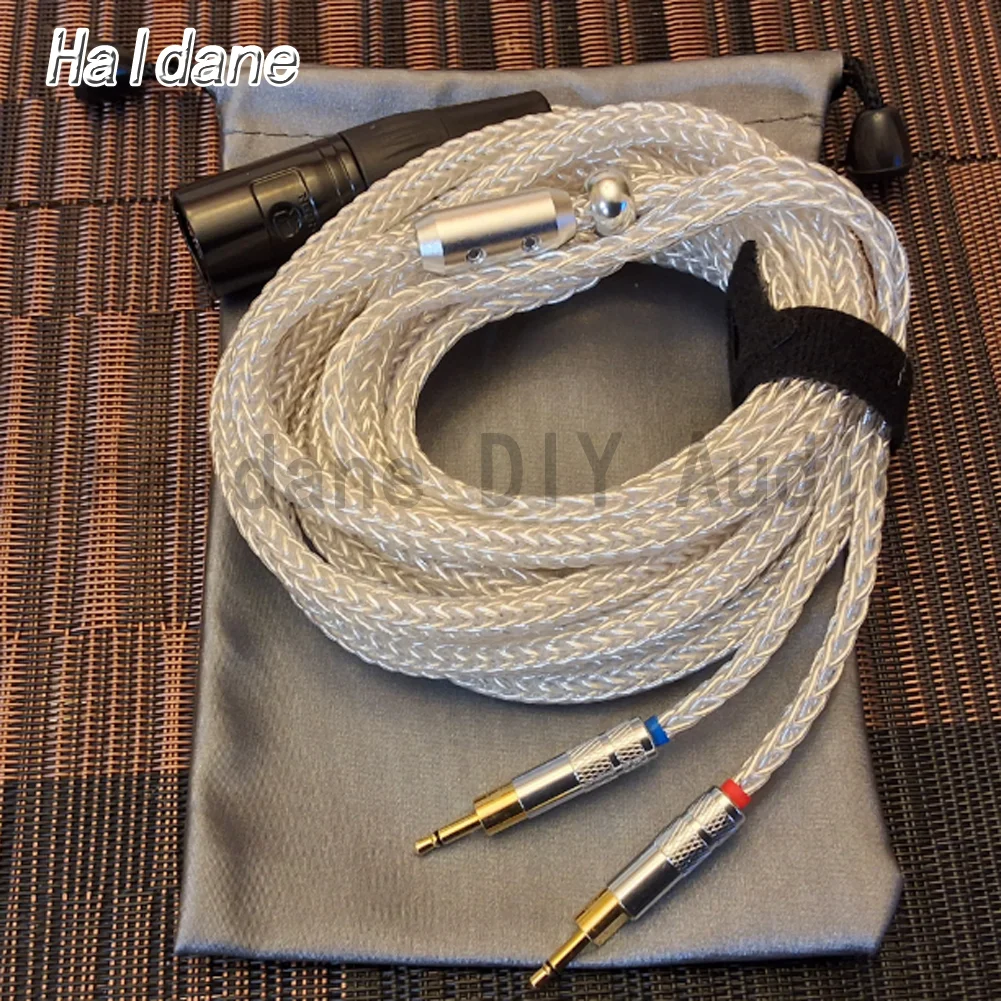 

Haldane Thickened-Cable 16 Core Pure Silver OCC Earphone Upgrade Cable For Abyss Dianaz Sennheiser HD700 hd 700 Headphone 2x2.5
