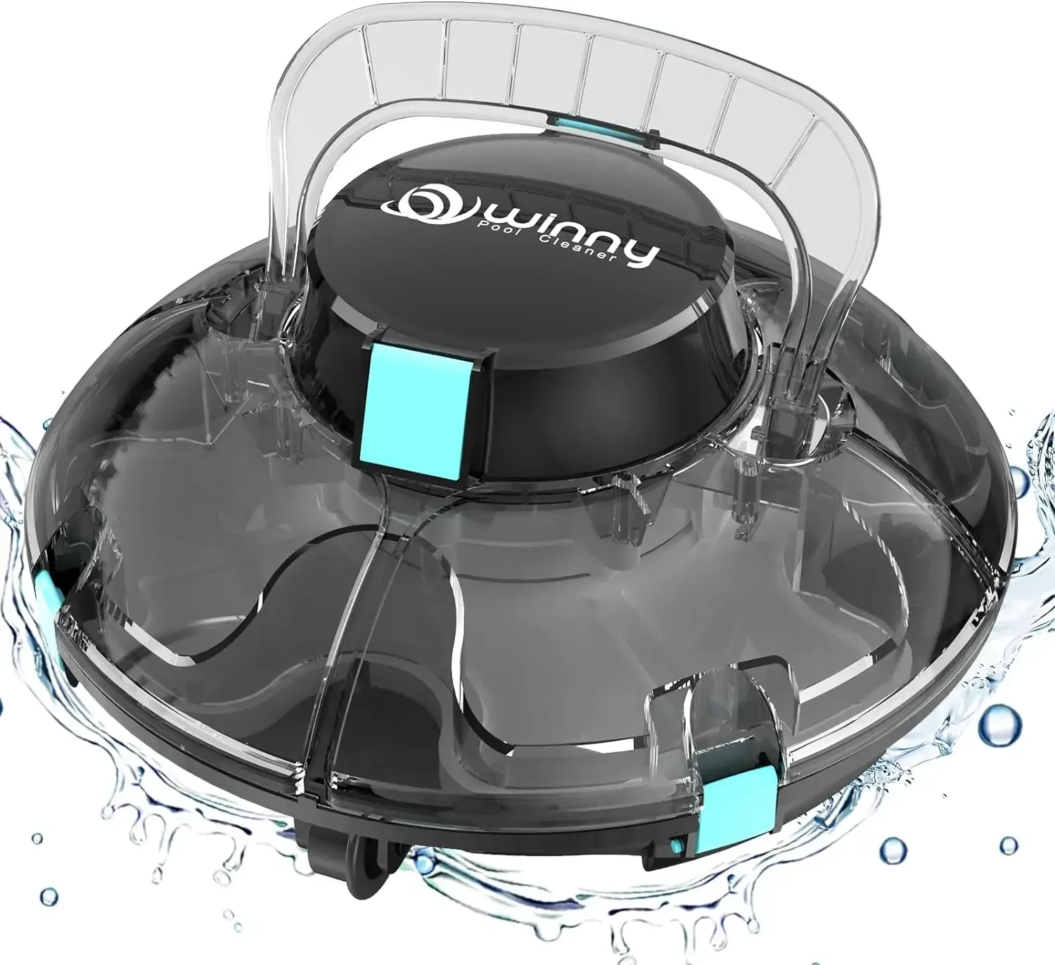 

Cordless Robotic Pool Vacuum Automatic Pool Vacuum with Transparent Design Powerful Suction Dual-Motor for Flat Above Pools