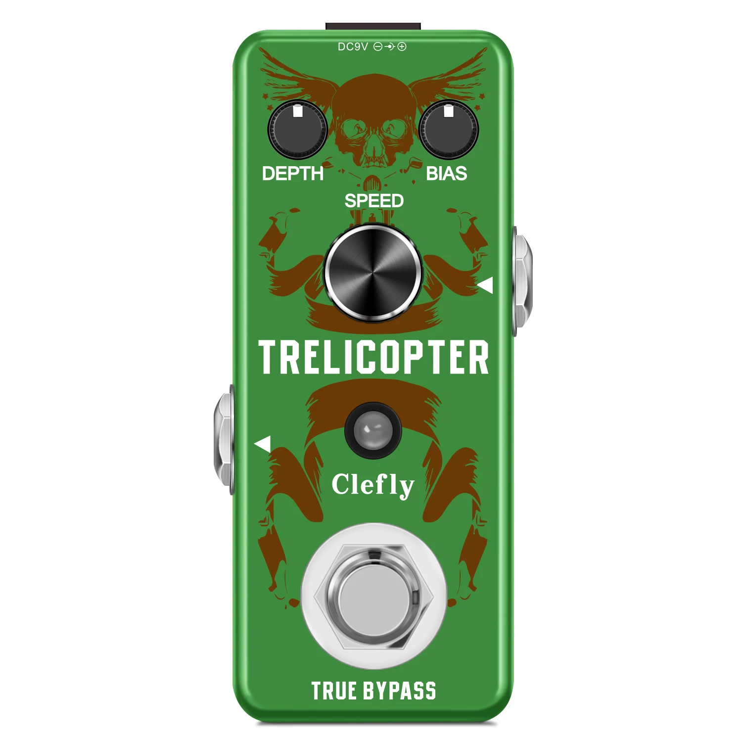 Clefly Guitar Tremolo Effects Pedal Guitar Trelicopter Pedals Classic Optical Tremolo Tone Mini Size With True Bypass LEF-327