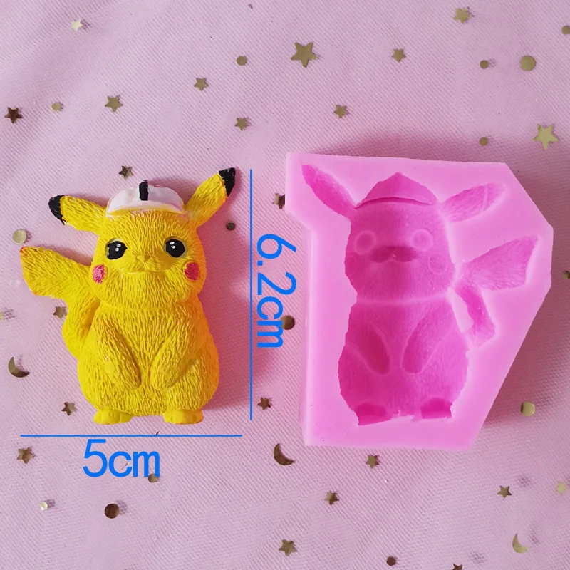 Pokemon Mold Pikachu Silicone Mold Semi Three-dimensional Texture Exquisite Pikachu Chocolate Cake Decoration Baking Mold Gift