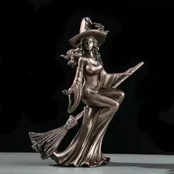 Resin witch Statue for Home Decor, Nordic Minimalist Sculpture, Handmade Crafts, Office Decoration, Figurine Gifts