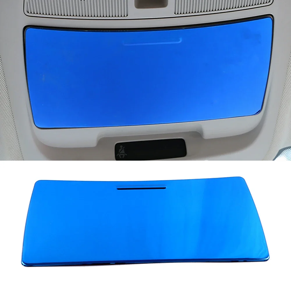 For Renault Koleos 2017-2020 Blue Color Stainless Steel Center Console Dashboard Protection Frame Cover Trim For Samsung QM6