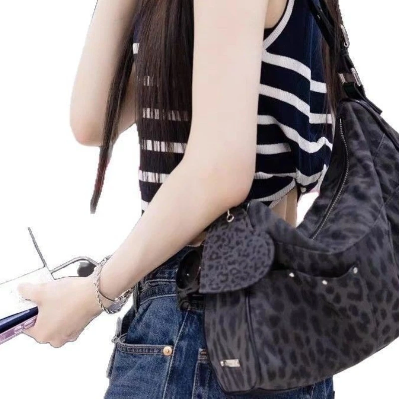 Fennec Korea High-Quality Designer Brand Leopard Print Shoulder Bag Crossbody