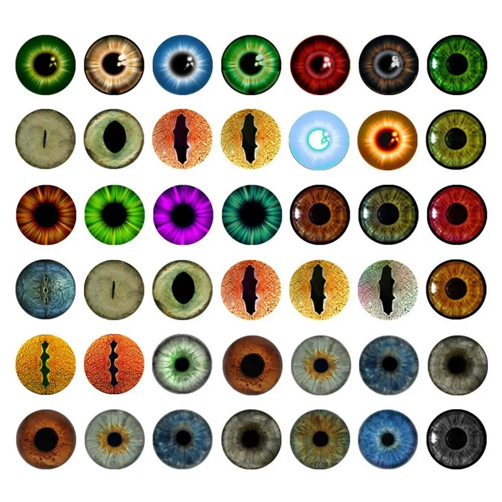 25Pairs 6/8/10 مللي متر البلاستيك/الزجاج دمى عيون DIY بها بنفسك الحرف مقل العيون للأطفال اللعب ديناصور الحيوان القط عيون الوقت جوهرة اكسسوارات