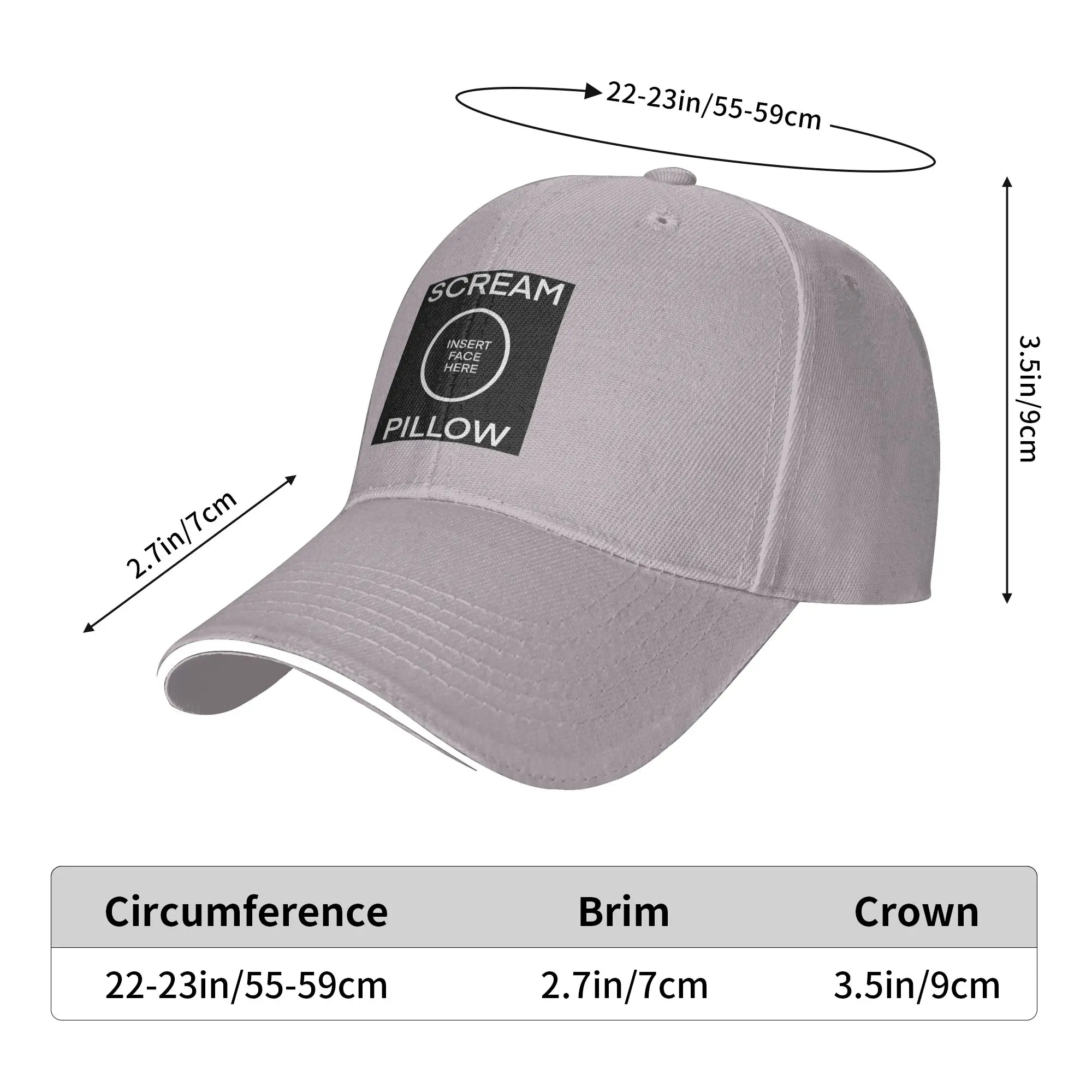 SCREAM PILLOW Cap Casual Baseball Caps Adjustable Hat Hip Hop Summer Unisex Baseball Hats Customizable