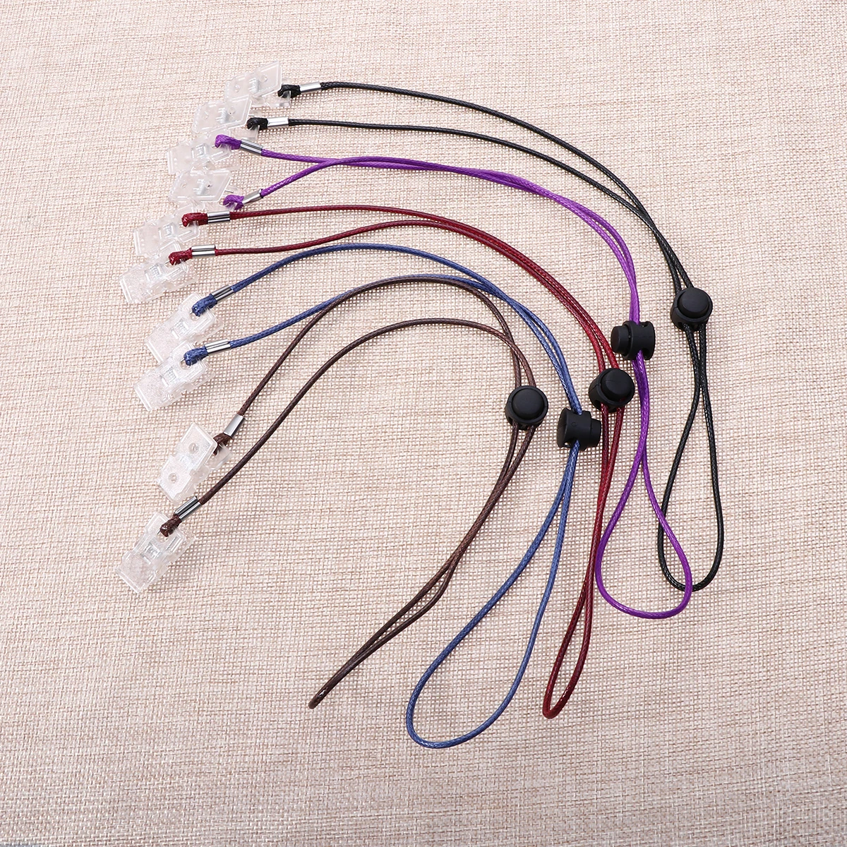 

5 Pcs Napkin Clips Chain Adjustable Polyester Spring Loaded Bib Clips for Studio Practical Lightweight Portable Use