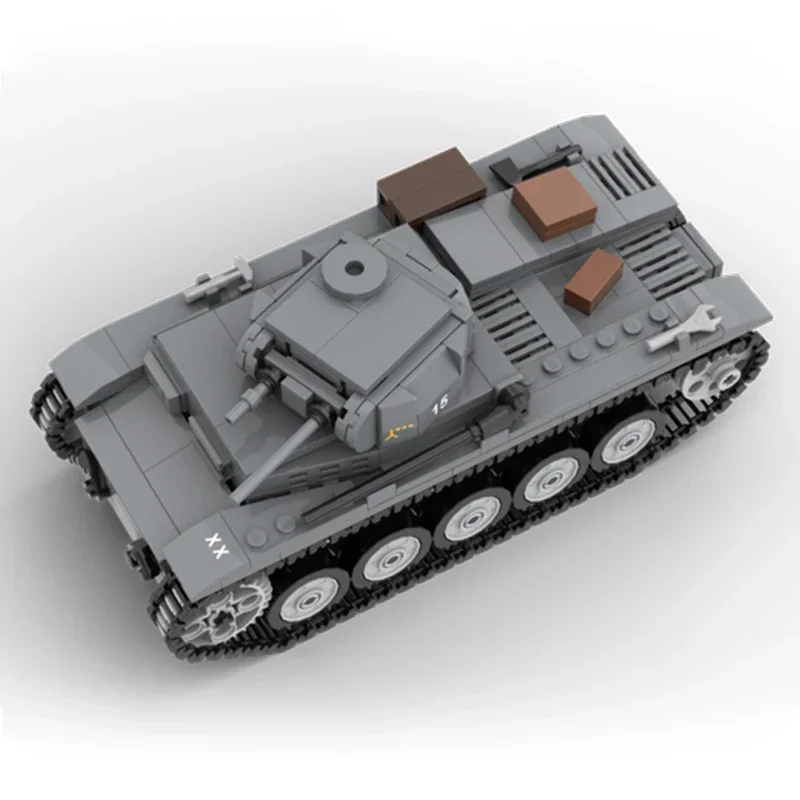 รถทหารรุ่น Moc อาคารอิฐ Panzer II รถถังหุ้มเกราะเทคโนโลยี Modular Blocks ของขวัญของเล่นคริสต์มาส DIY ชุดประกอบ