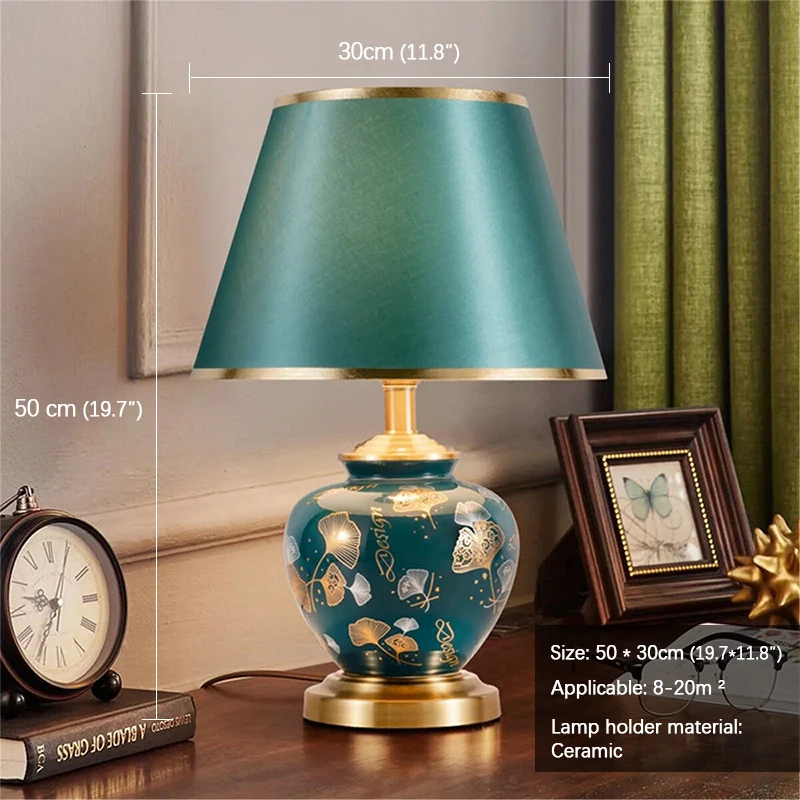 BELLE Modern Green Ceramics Table Lamp LED Creative Dimming Desk Light Fashion Decor for Home Living Room Bedroom