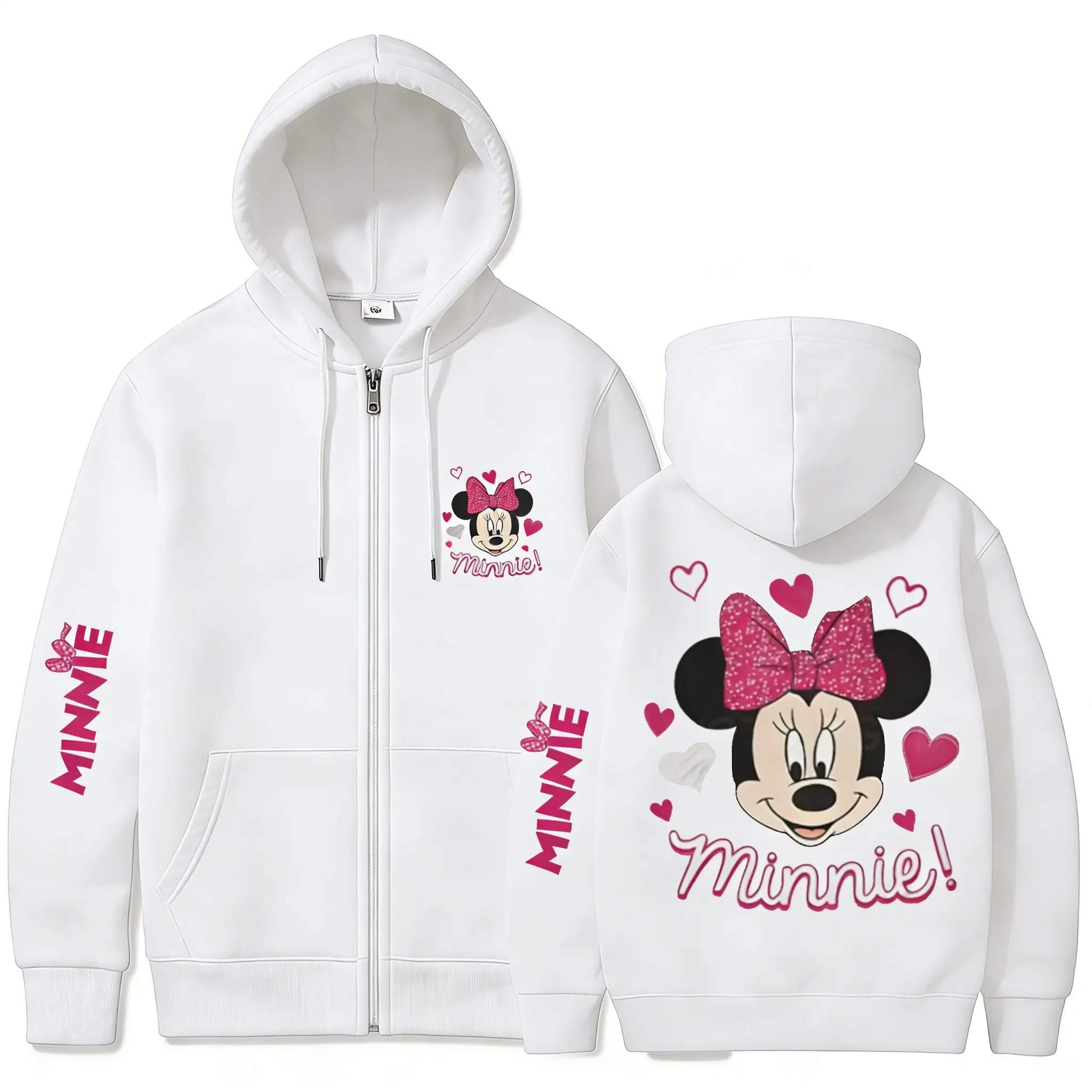 

Уличная одежда Y2k Disney Minnie Mickey, толстовка на молнии, женская и мужская толстовка-пуловер, повседневные топы, хлопковые, весна-осень 2026, новинка