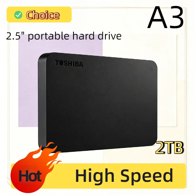 Disco Duro Externo Toshiba OEM A3 para Expansión de 500GB, 1TB, 2TB, USB 3.0, 2.5 Pulgadas, Portátil, Silencioso