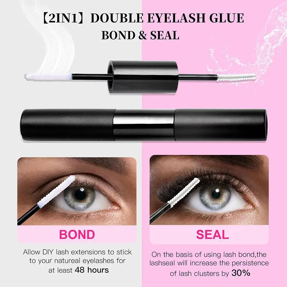 DIY Cluster Extension Lashes Kit Individual Lashes Set Fluffy False Eyelashes with Bond&Seal and Tweezer Makeup