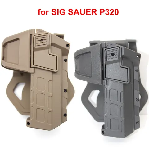 P320 Gun Holster Tactical Movable Locking Pistol Holster with Flashlight Laser Mounted Handgun Case for for SIG SAUER P320
