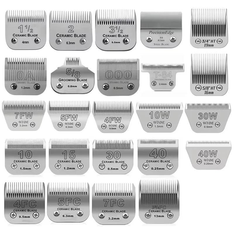 Hoja de cerámica desmontable para mascotas, cortaúñas de Aseo para perros y gatos, Compatible con Andis,Oster A5 y 76,Wahl KM 10 Series