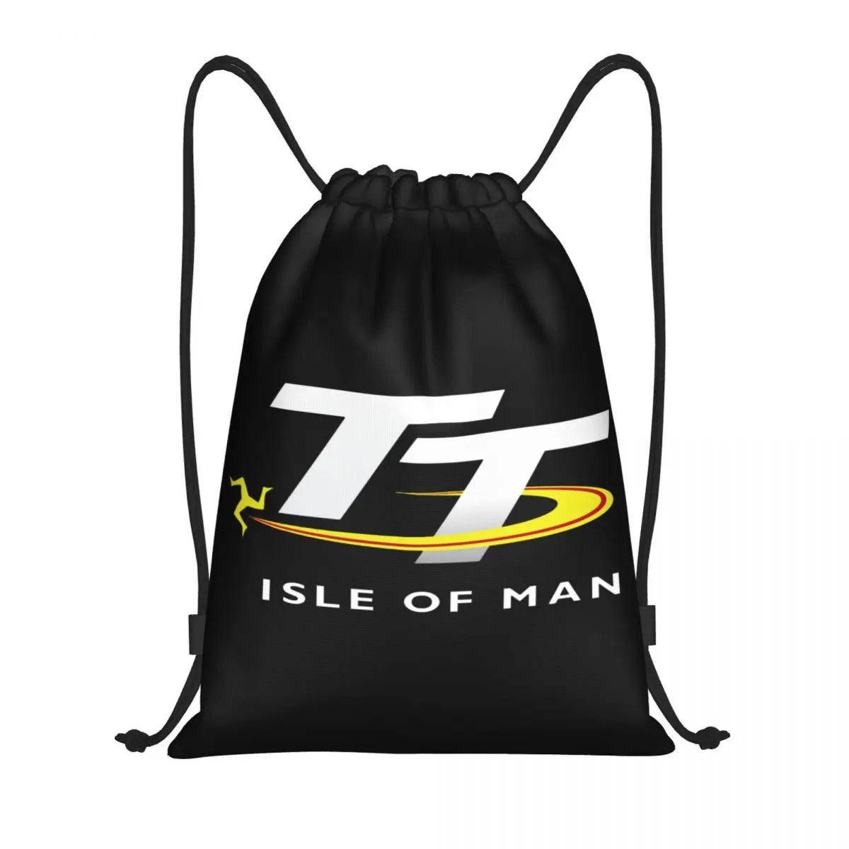 Motorcycle Sport Isle Of Man TT Races Drawstring Bag Women Men Foldable Gym Sports Sackpack Training Storage Backpacks