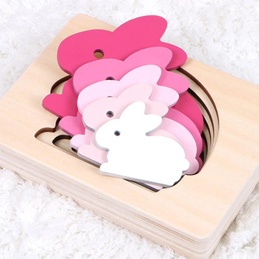 

Wooden Multi-layered Puzzles Kids Educational Toy Rabbit Size Wooden Multi-Layered Puzzles Activity Gift 3D
