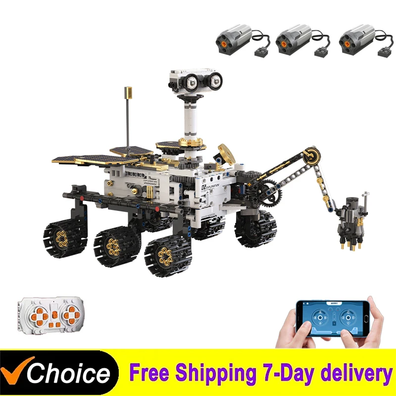 NEW 1007Pcs MOC Technical RC APP Mars Exploration Rover Building Blocks Space Vehicle Bricks Model Toys for Children Gift Set