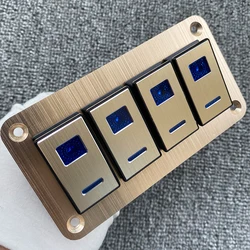 Metal Cars Rocker Switch Panel 12V 3 Gang Waterproof ON Off Toggle Switches Dual  LED Light ,Boating,Caravan