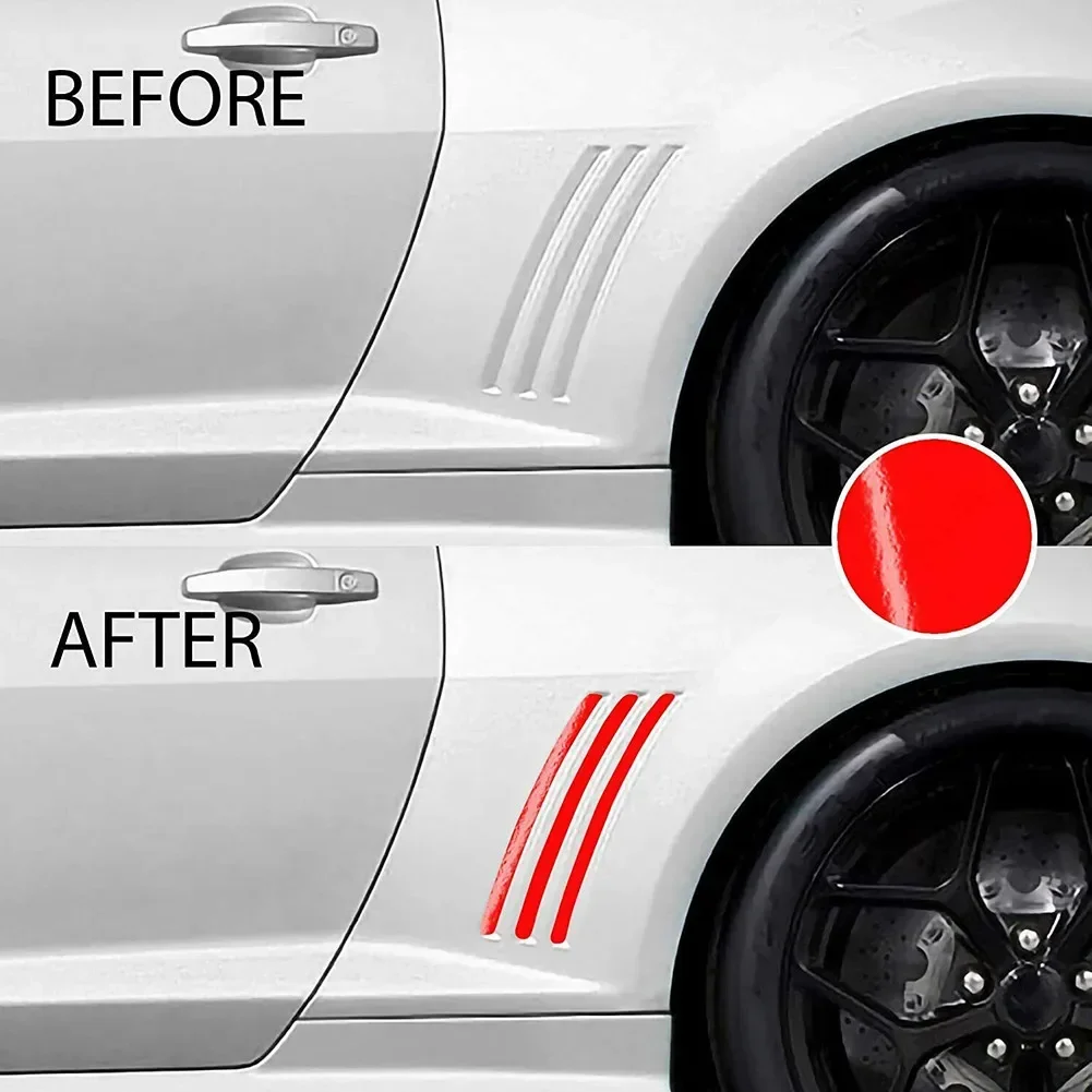 Findme 6X Car L&R Side Vent Insert Stripe Decal Inlay Sticker For 2010-2015 Chevy Camaro Side Stripe Panel Skirt Window Sticke