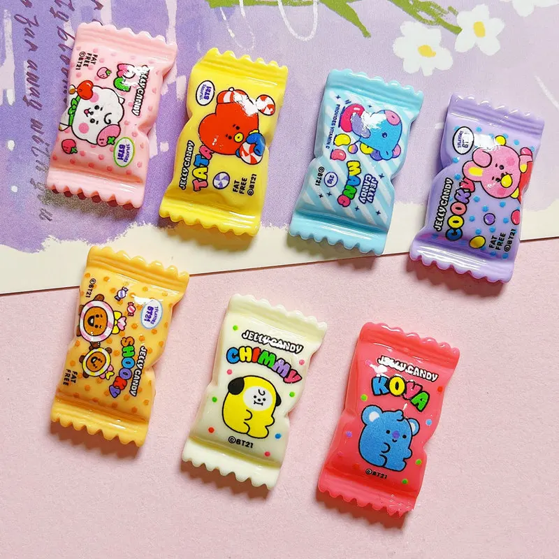 10-20Pcs Glossy Colored Candy Resin Accessories Patch Sweet Phone Case Hair Clip Materials Kid DIY Scrapbooking Craft Supplies