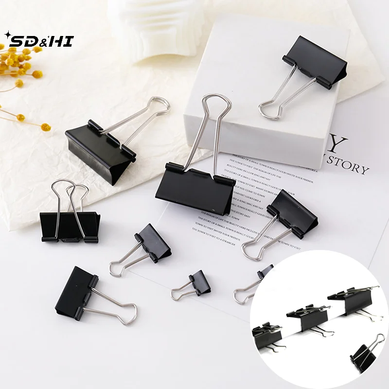 12pcs Metal Binder Clips Multifunction File Letter Tickets Photo Paper Clips Notes Document Grip Clamps Office Binding Supplies