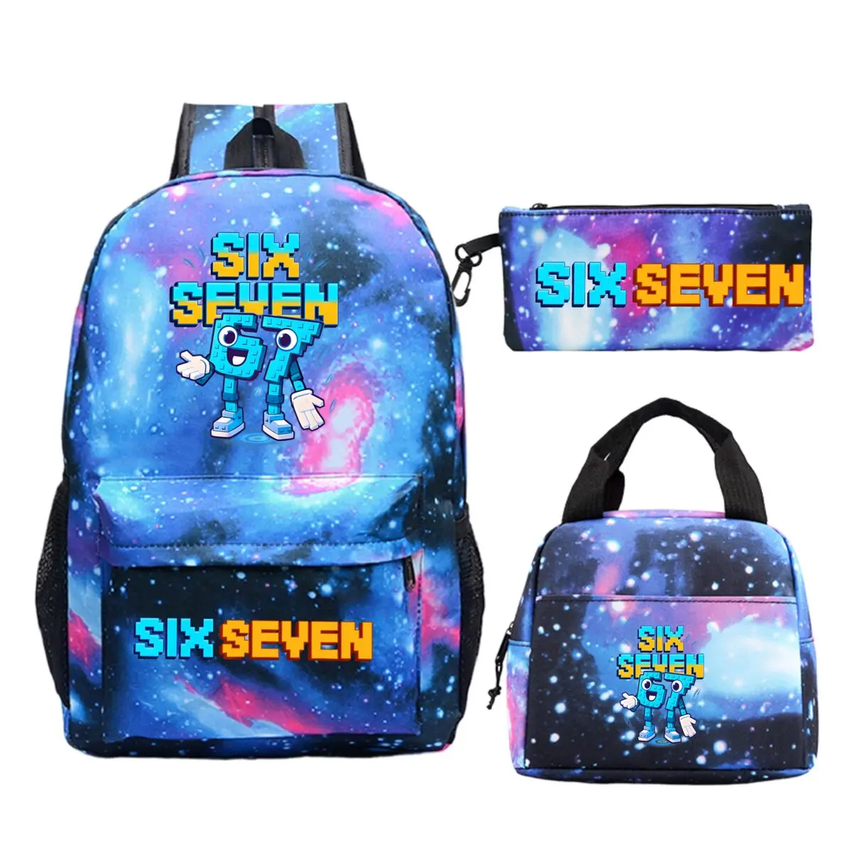 

3pcs Six Seven Italian Brainrot Schoolbag Lunch Bag Pen Case Set Cartoon Fashion Backpack Pencil Case Suit School Supplies Gifts