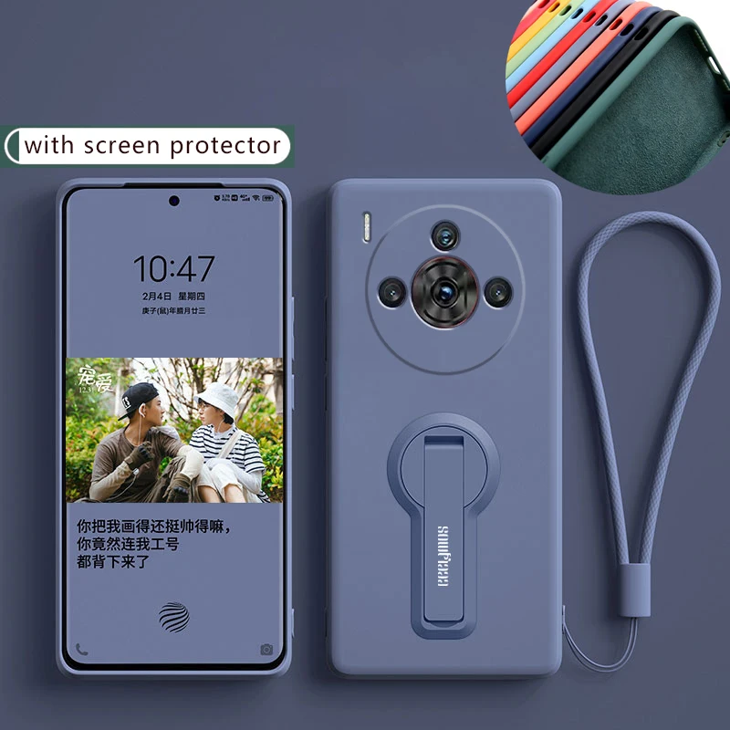 Coque de téléphone pour ZTE Nubia Z60 S PRO Z60SPro, étui en Silicone antichoc, couverture souple avec support, Film de protection d'écran