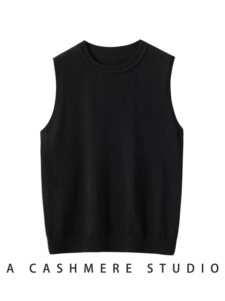 Gilet tricoté en laine pour femmes, coupe ample, rond, Base Ne Svel, vêtements intérieurs irt, décontracté, confortable, coréen, été 2025