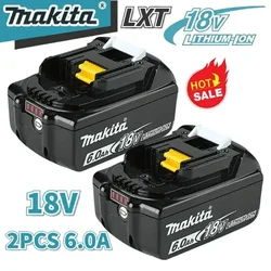 Batería de herramienta eléctrica recargable Original confiable Makita, iones de litio LED reemplazables, 6Ah 18V LXT BL1860B BL1860BL1850 BL1830