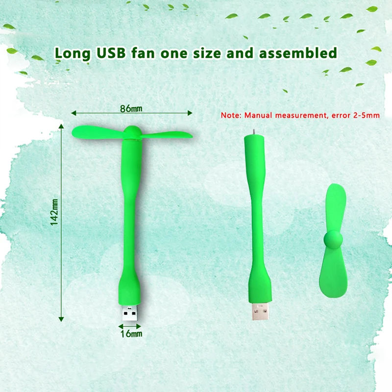 USB Small Fan Flexible Bendable Fan For Power Bank Laptop PC AC Charger Portable Hand Cool Mini Fan For Computer Summer Gadget