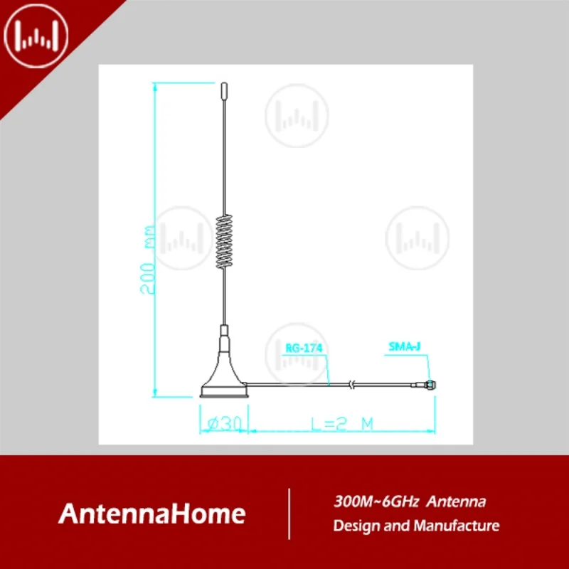 AntennaHome MeterSpring Antenna,magnetic antenna for 2G/3G/4G,NB-IoT,CAT.1&4, Remote /Transfer /Recciever AH3G.402