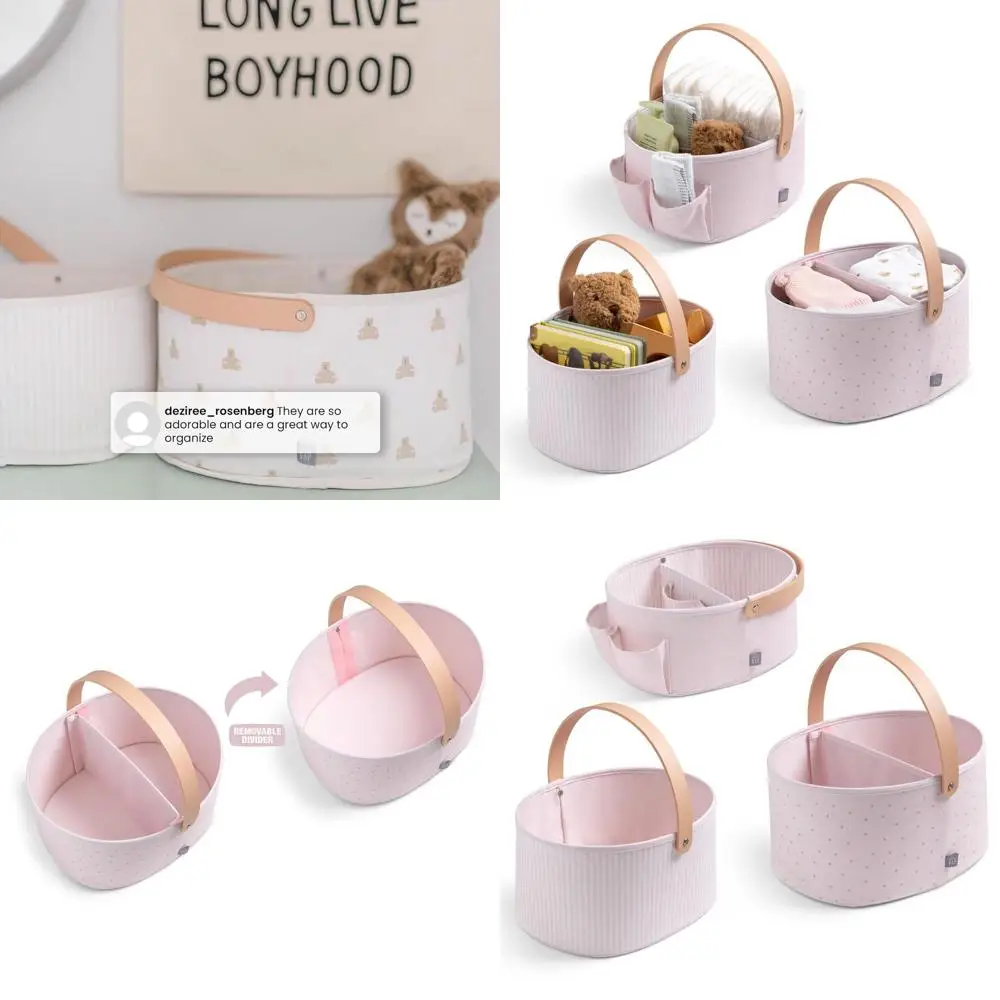 

Розовые тканевые контейнеры для хранения из трех частей с ручками от BabyGap