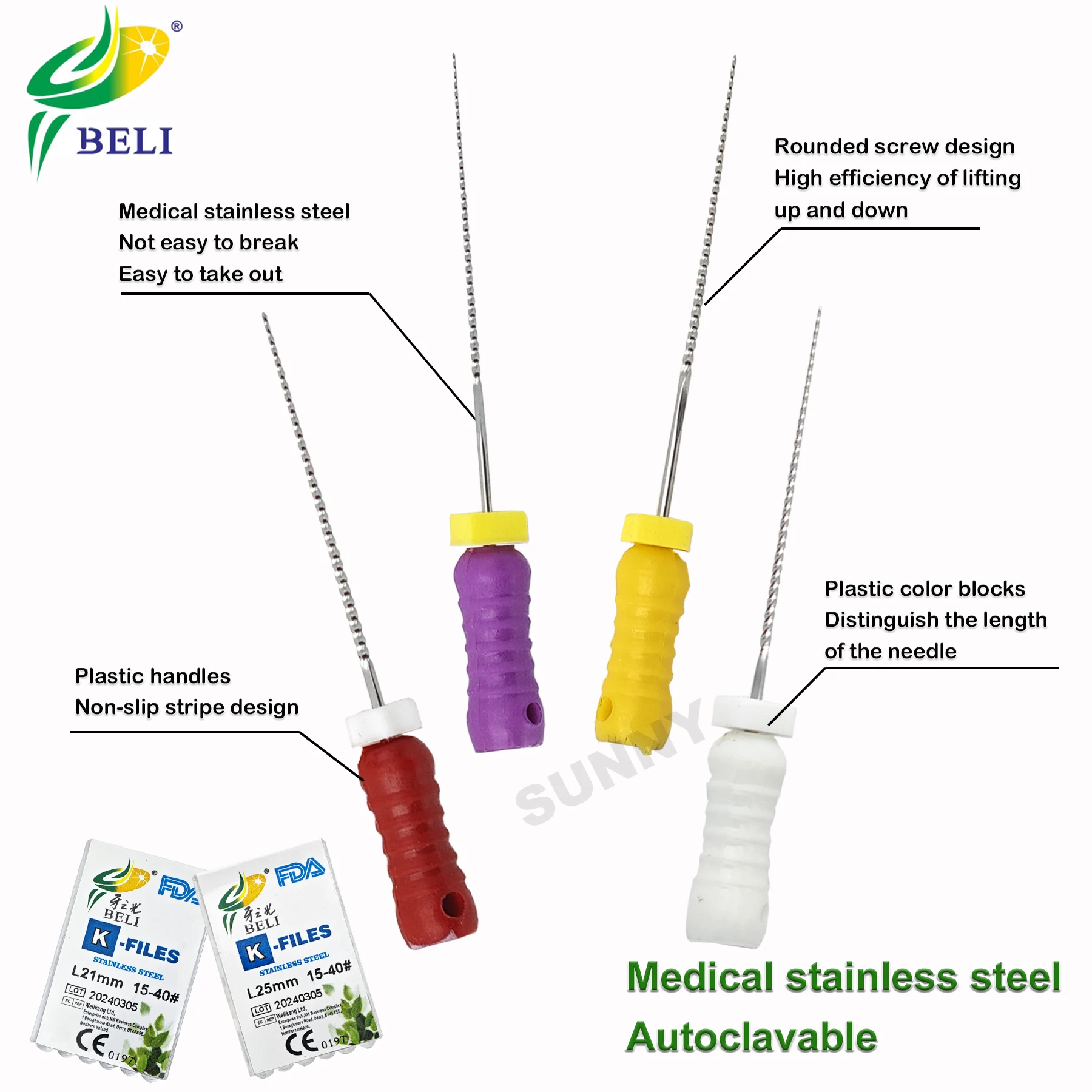 21mm Dental Hand Use K-Files Stainless Steel Endodontic Files Root Canal Treatment Drills Dentistry Lab Dentist Tools 6Pcs/Pack