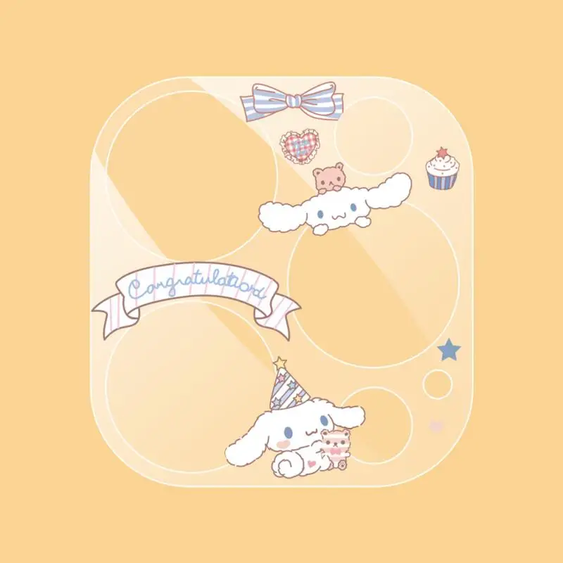 

Sanrio серии для Iphone 13/12/11 мультяшный полный охват прозрачная наклейка на объектив кавайная защита для камеры устойчивая к царапинам
