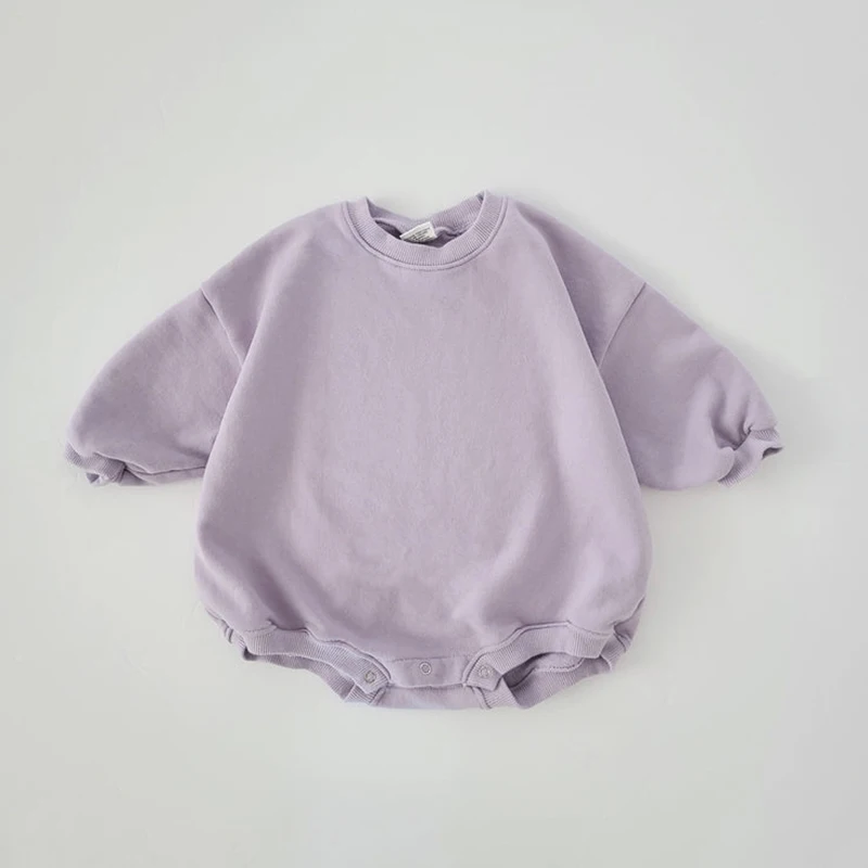 Barboteuse surdimensionnée à manches longues en coton pour bébé, sweat-shirt pour nouveau-né, barboteuses basiques pour tout-petits, vêtements pour