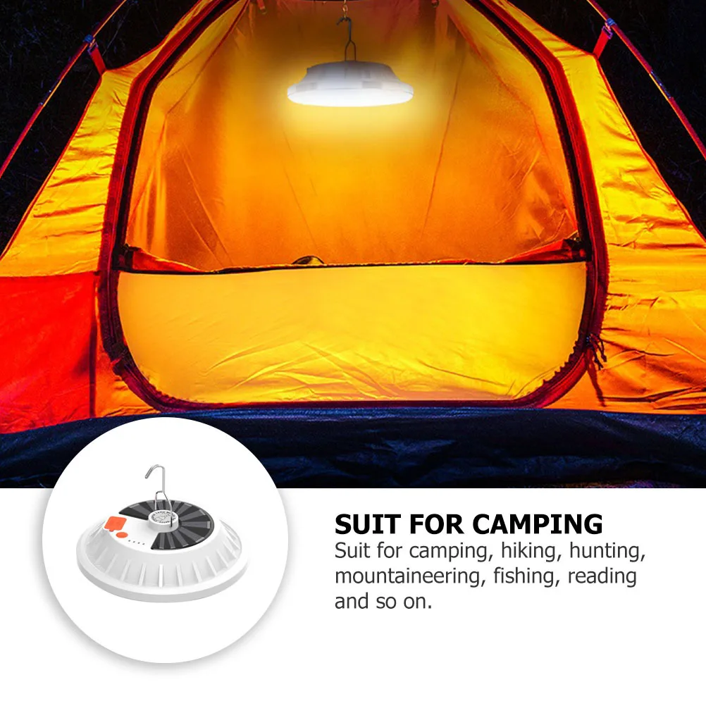 

1Pcs Solar Powered LED Camping Light Multi-Functional Hanging Lantern Emergency Light for Hiking Fishing Mountaineering Reading