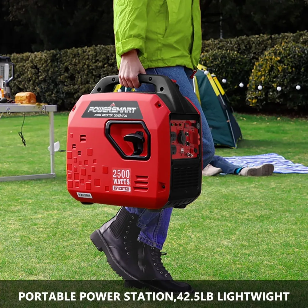 

2500-Watt Gas Powered Portable Inverter Generator, Super Quiet for Camping, Tailgating, Home Emergency Use