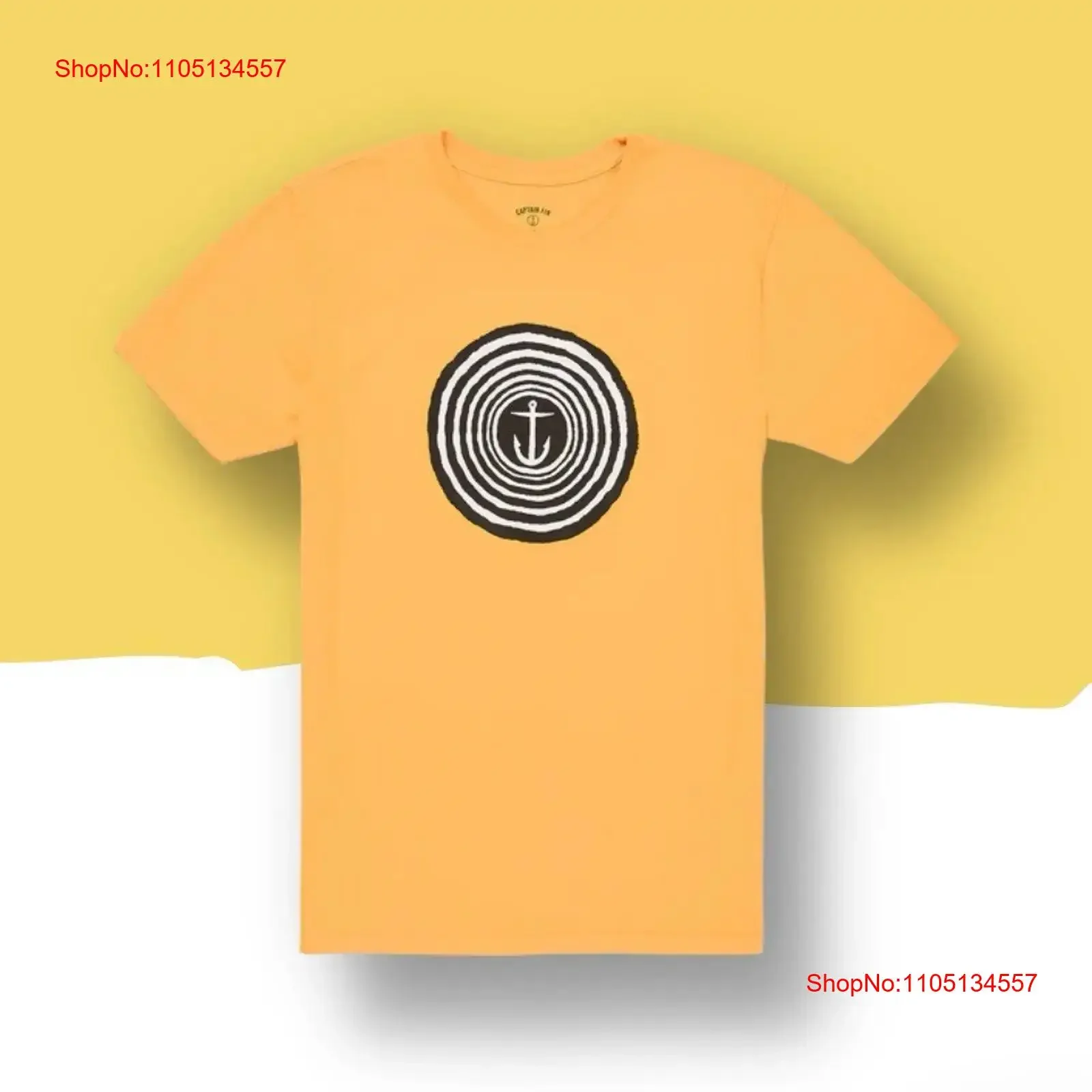 NWT CAPTAIN FIN ZONE GOLD MENS TSHIRT LARGE vintage Washed Comfortable fashion Versatile streetwear Breathable designer clothes