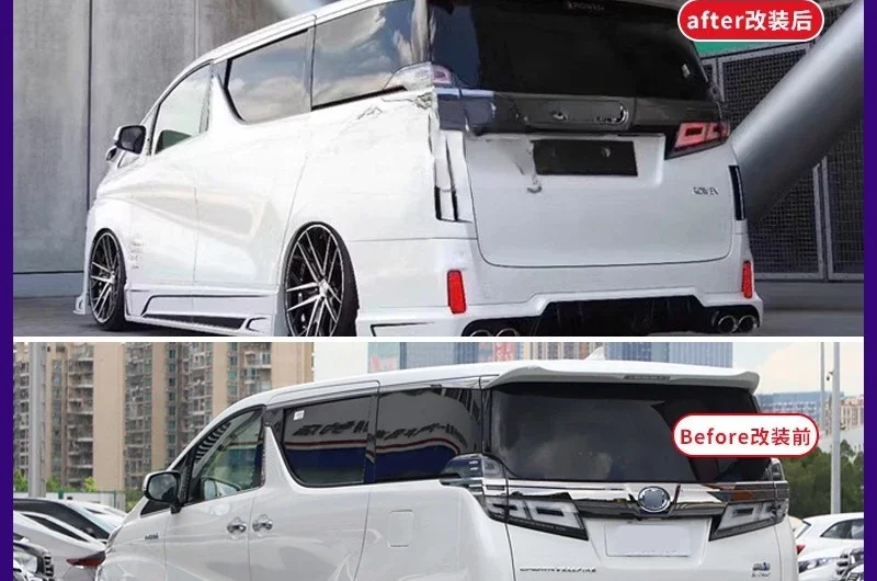 Suitable for Toyota Elfaweil 30 Series Modified Carbon Fiber Wolf Flame ROWEN Large Tail Upgraded Appearance