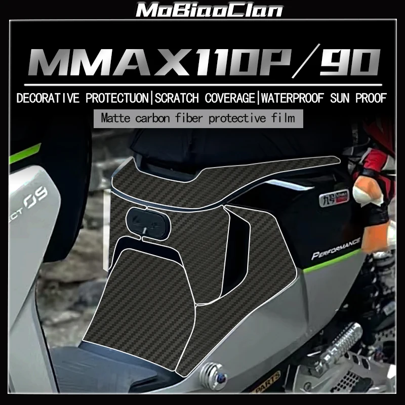 

For Ninebot MMAX90 110P 3D Motorcycle carbon fiber stickers decorative and waterproof modified Accessories