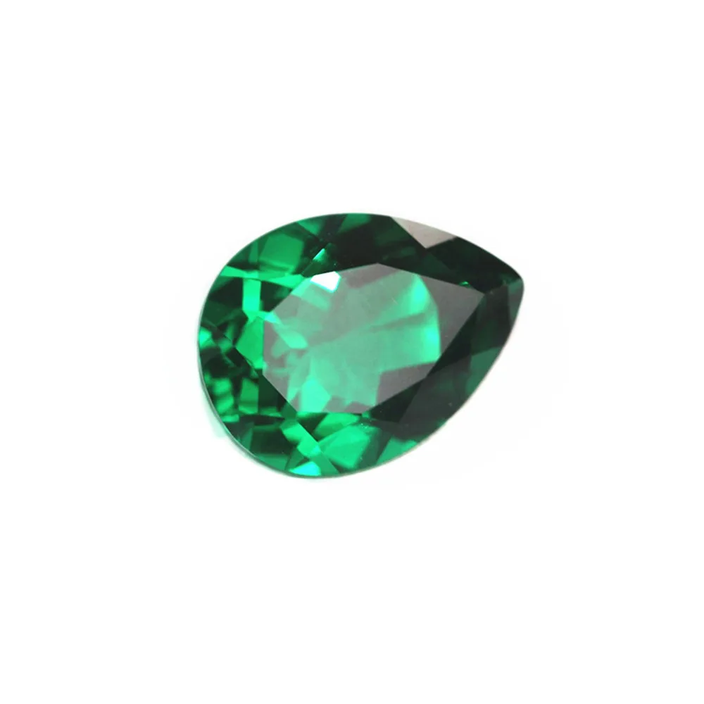 

Emerald Pear Shaped Faceted Gemstone Teardrop Cut Emerald Gem Tsavorite Color Emerald Multiple Sizes to Choose